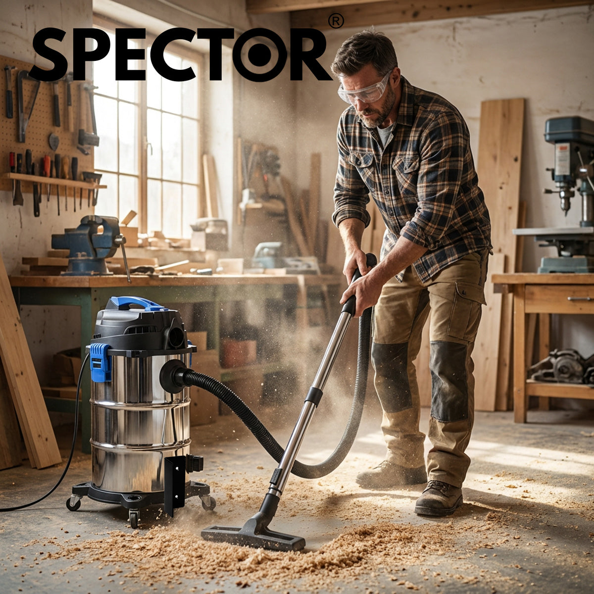 Wet Dry Vacuums Cleaner 30l Wheeled Powerful Compact Cleaning Handheld | Silver
