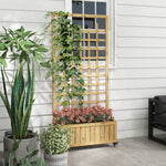 Wooden Trellis Planter With Wheels & Bed Liner
