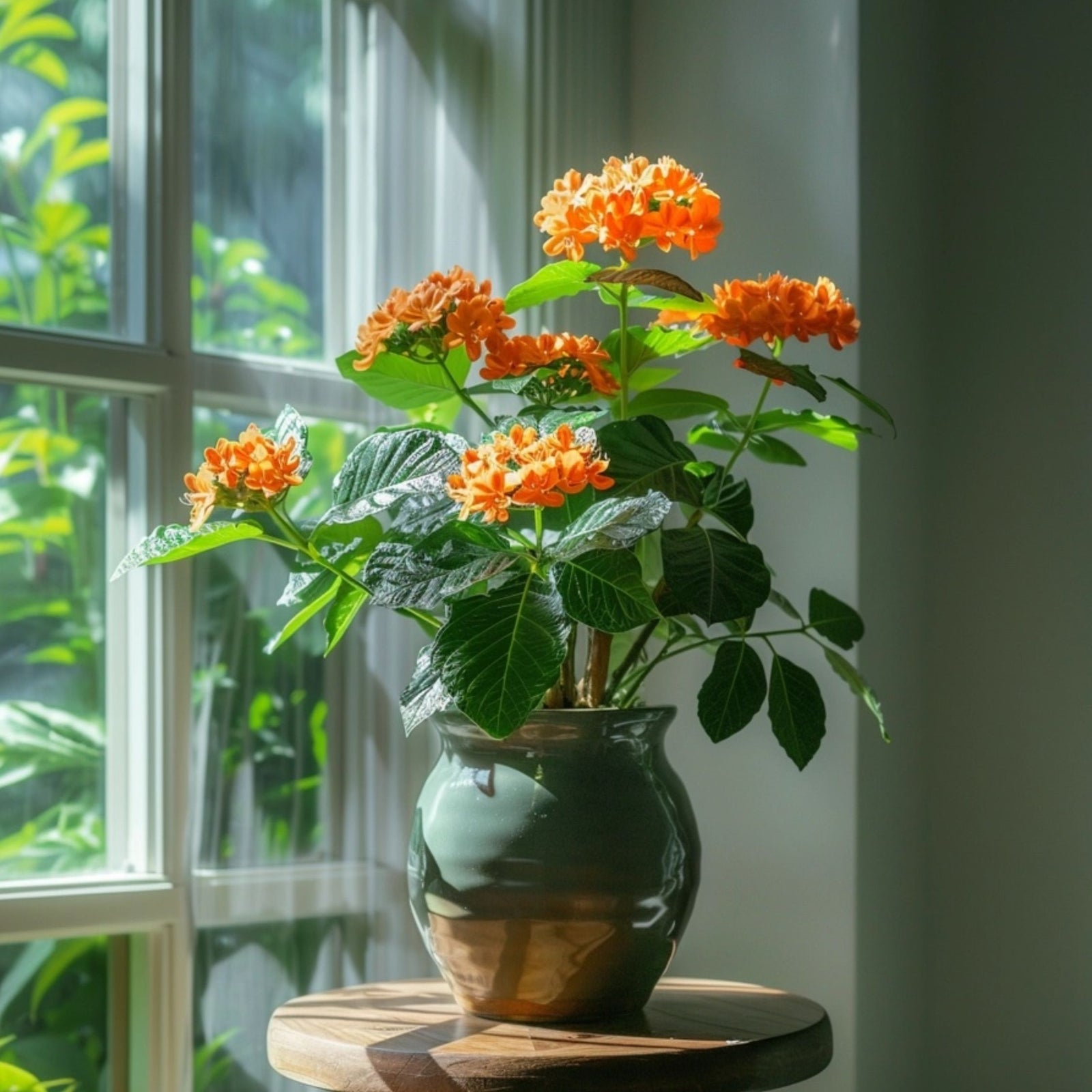 Firecracker Flower - 2 Pcs. - Crossandra 'fortuna' - Height 20-30cm - ⌀13cm | Set-of-2 | Orange