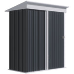 Steel Garden Shed, Small Lean-to Shed For Bike Tool, 5x3 Ft | Dark Gray