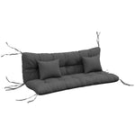 Seat Cushions Back Cushion W/2 Pillows, Water Repellent | Charcoal Gray