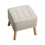 Linen Upholstered Footstool | Light Grey