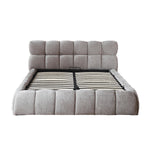 The Maya Upholstered Soft Plush Ottoman Bed Frame & Mattress - Package Deal | Double | Grey