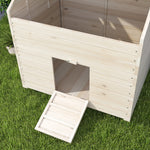 Pawhut Wooden Duck House W/ Openable Roof, Raised Base, Air Holes - Natural