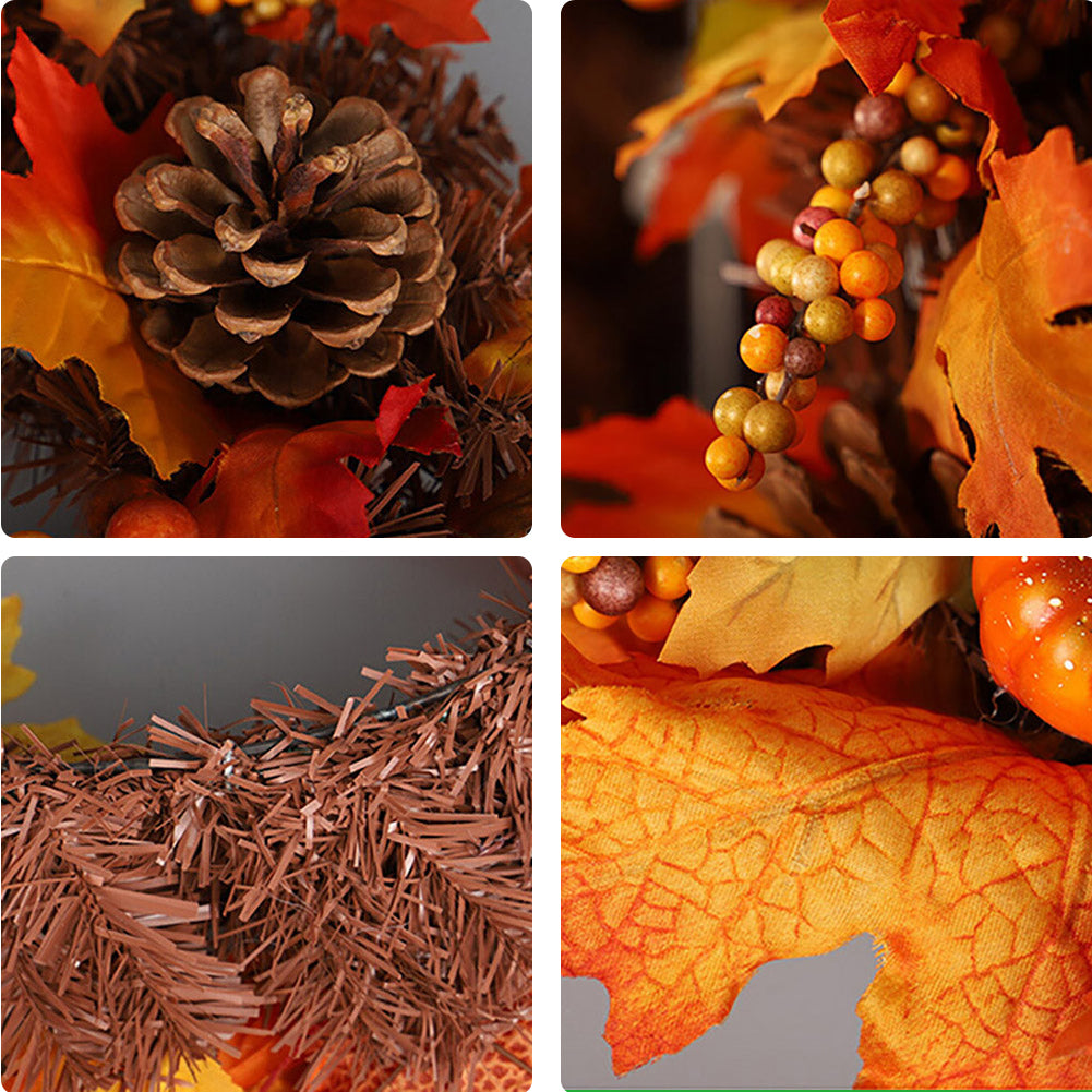 Artificial Maple Leaf Wreath Outdoor Decoration For Halloween