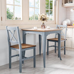 Wood Dining Chairs Set Of 2 W/ Cross Back