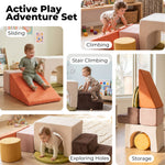 Soft Play Set Foam Blocks Baby Climbing Blocks Vellum Suede Multi-colour | Multi Colour