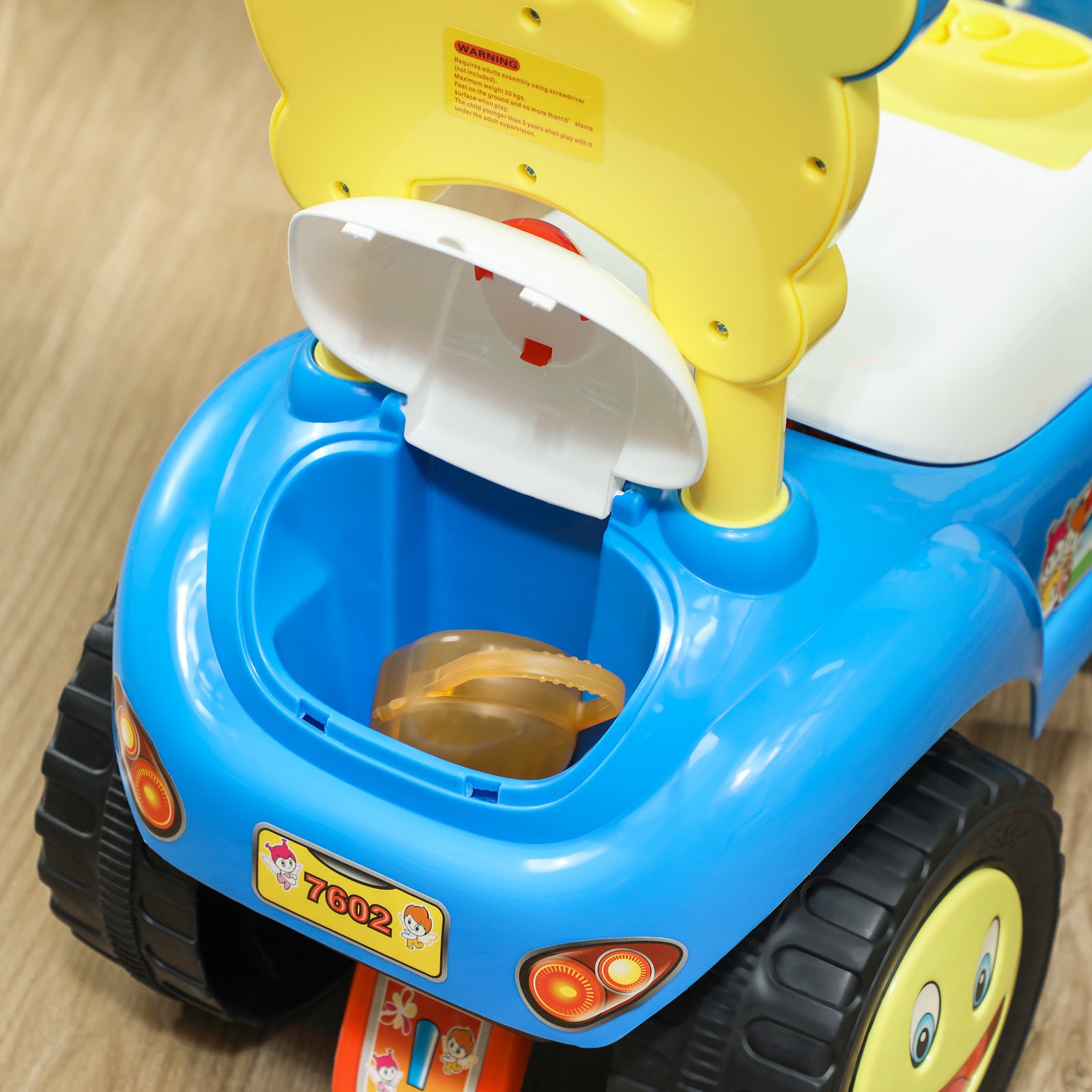 Aiyaplay Ride On Toy, Foot To Floor Design With Music, Light, Horn | Blue