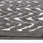 Chevron Pattern Cotton Bathmat | 50 x 80cm | Grey