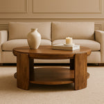 Solid Wood Savoy Leather Coffee Table