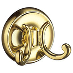 Towel Hooks Wall Mounted Storage Non-rust Brass Core | Double | Polished Brass