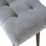 Solid Wood Grey Cotton Velvet Curved Bench