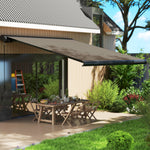Diy Retractable Canopy With Remote Controller For Patio | Medium | Light Grey
