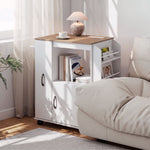 Kitchen Trolley On Wheels, Rolling Kitchen Cart With Power Outlet | White