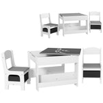 3pcs Kids Table And Chair Set For Nursery, Playroom, Classroom, Grey