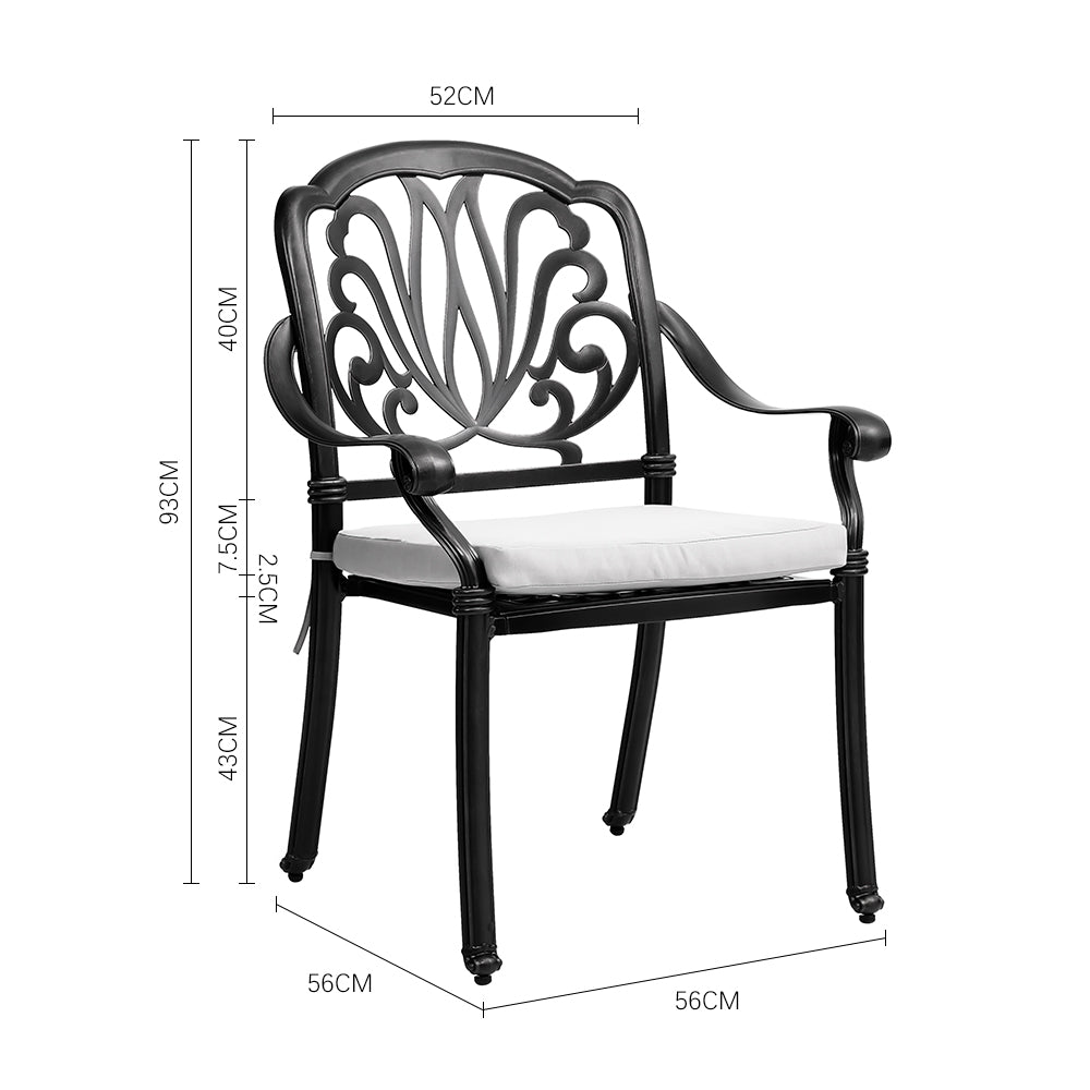 Outdoor Square 3-piece Bistro Patio Set Cast Alumium
