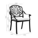 3 Pcs Cast Aluminium Garden Dining Set