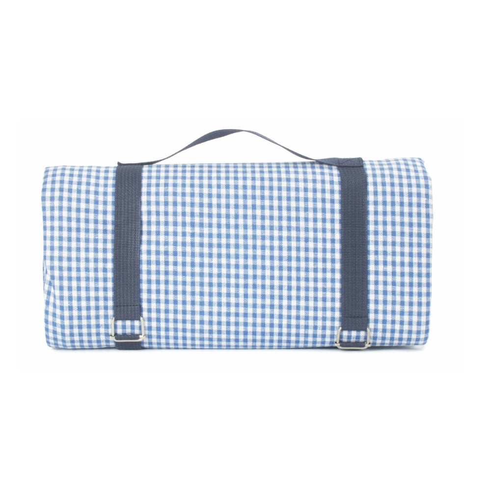 Blue And White Gingham Picnic Blanket