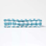 Block Check Cotton Gingham Floor Cushion | 50cm x 50cm | Blue