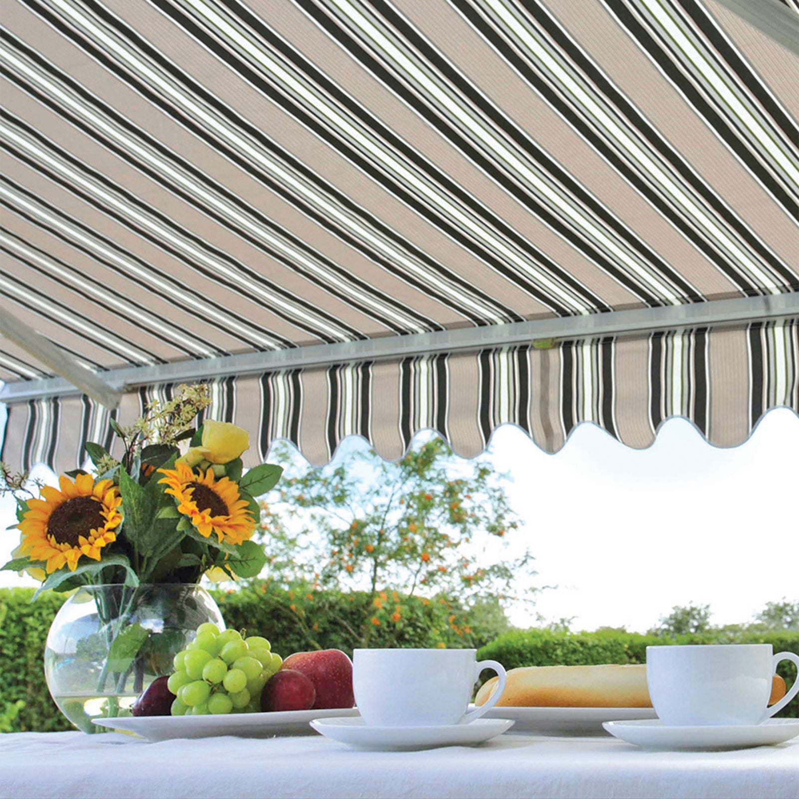 Easy Fit Ascot Awning - Green And Beige | 2.5m | Ascot (Green and Beige)