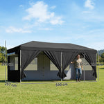 3 X 6 M Pop Up Gazebo, Upf50+ Wedding Party Tent Marquee | Black