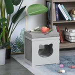Cat House Bed Kitten Cave Cube Indoor W/soft Cushion Sisal Scratching Pad