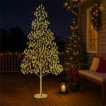 210cm 1200 Warm White Micro Led Tree 5m Lead | Gold