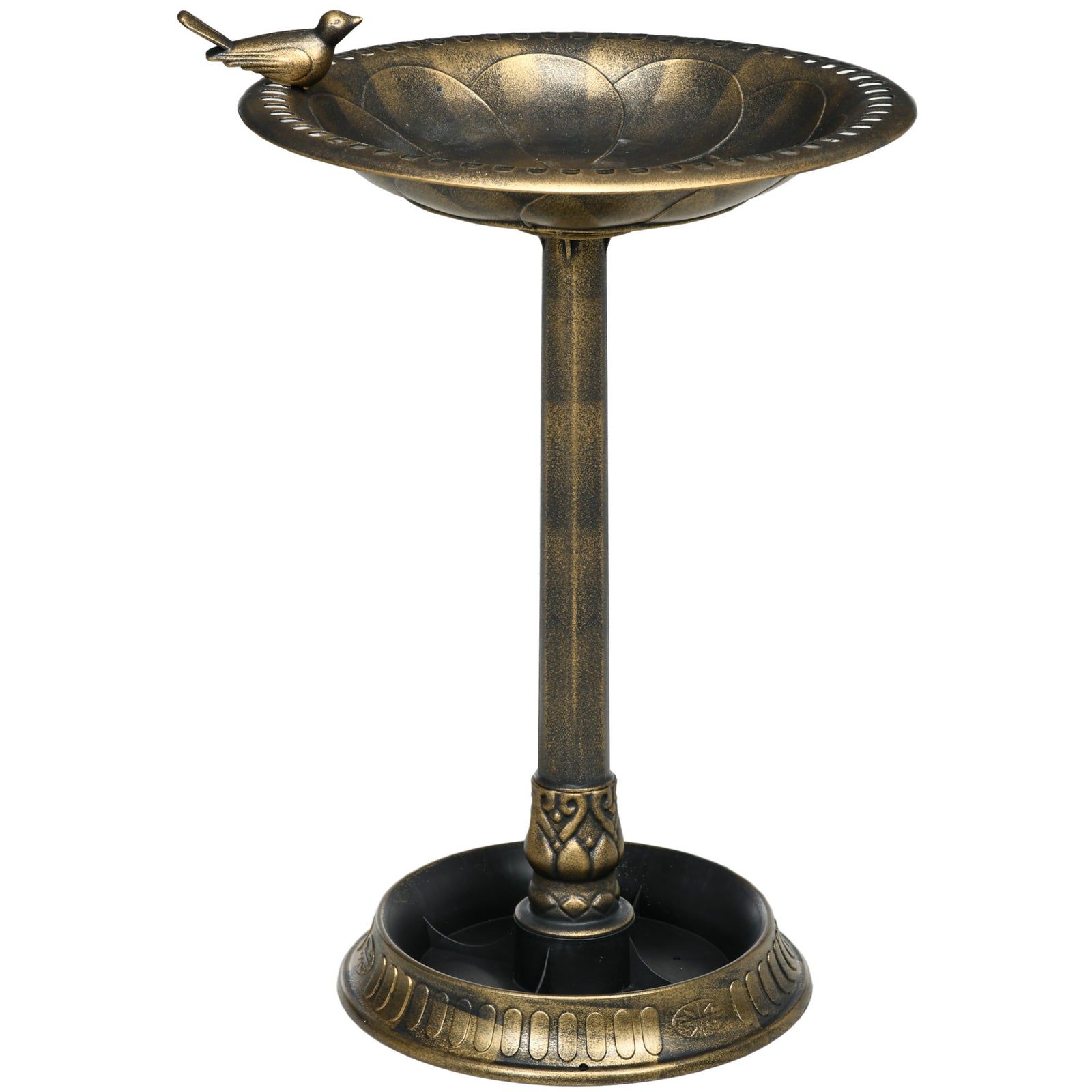 72cm Tall Bird Bath W/ Bird Decoration For Garden