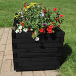 Pine Wooden Trough Planter With Feet | 200cm x 42cm x 38cm | Matte Black