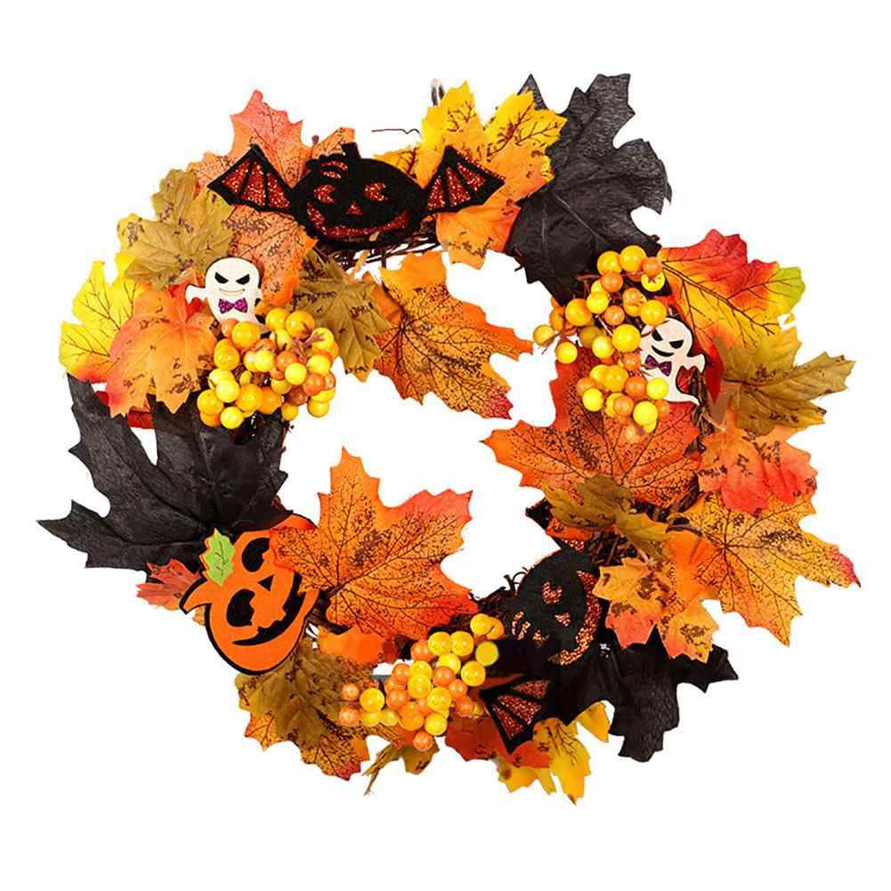 Realistic Halloween Decoration Wreath With Led Lights