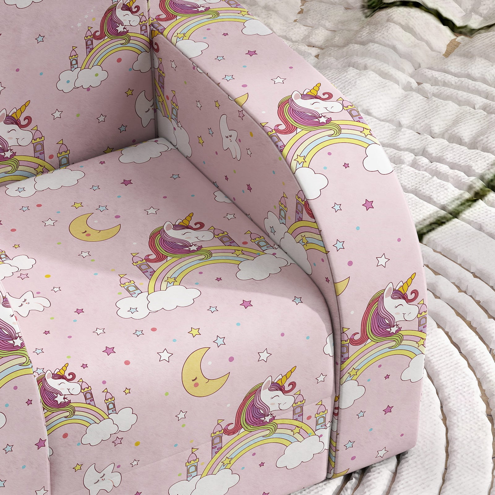 Kids Armchair, Foldable Toddler Chair For Bedroom | Pink