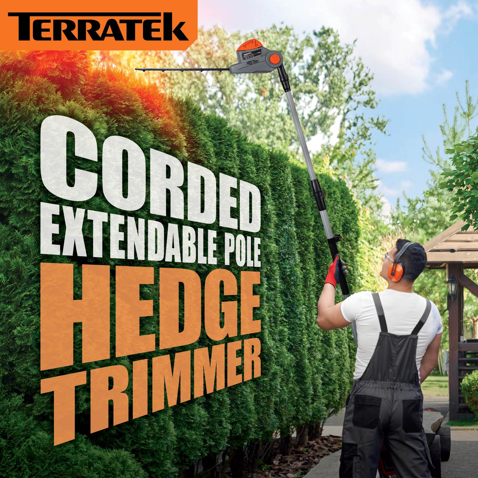500w Hedge Trimmer Garden Electric Long Reach Telescopic Extendable Hedge Cutter Corded