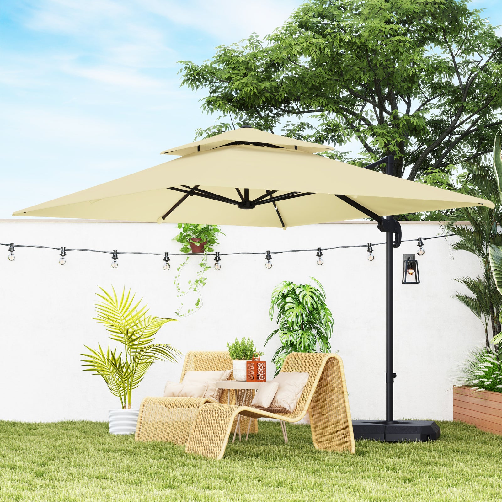 2.7x2.7m Cantilever Parasol, Aluminium Frame