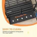 Heavy Duty Dog Crate W/ Bowl Holder, Openable Top