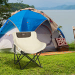 Folding Camping Chair W/ Carrying Bag And Storage Pocket | White