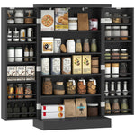 HOMCOM Kitchen Cupboard W/ 5 Tiers, 12 Spice Racks, Kitchen Storage Cabinet