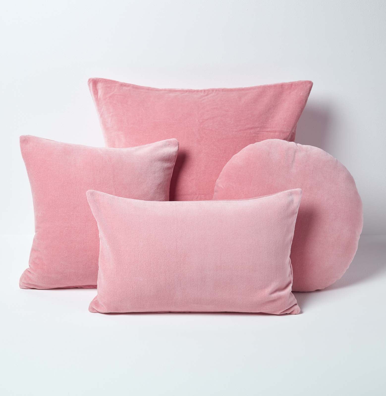 Luxury Cotton Velvet Cushion Cover | 60cm x 60cm | Pink