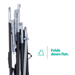 Folding Sun Lounger With Sun Shade - Black