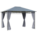 Hardtop Gazebo For Garden Party W/ Polycarbonate Curtains | Medium