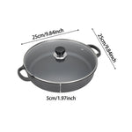 22cm/25cm/28cm Dia Pre-seasoned Round Cast Iron Braiser Pan With Lid & Double Handles | Medium