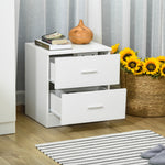 Bedside Table W/ 2 Drawers, Nightstand, Side Storage Cabinet