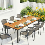 180 X 86 Cm Garden Dining Table For 6-8 Person | Natural