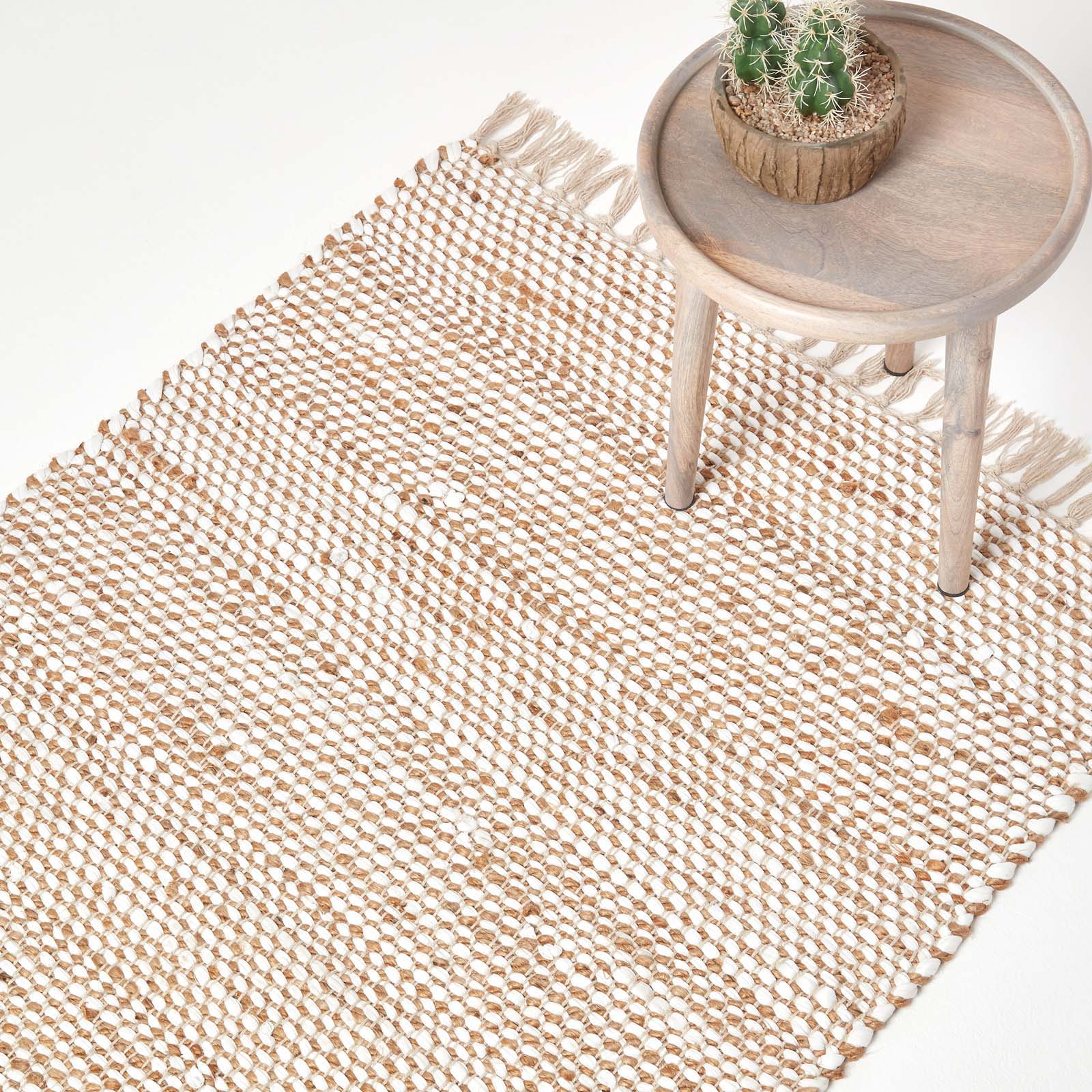 Horizon Neutral Chevron Hemp Chindi Rug | 150cm x 95cm | Natural