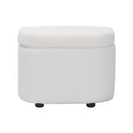 Breeins Modern Teddy Fleece Storage Ottoman With Plastic Legs