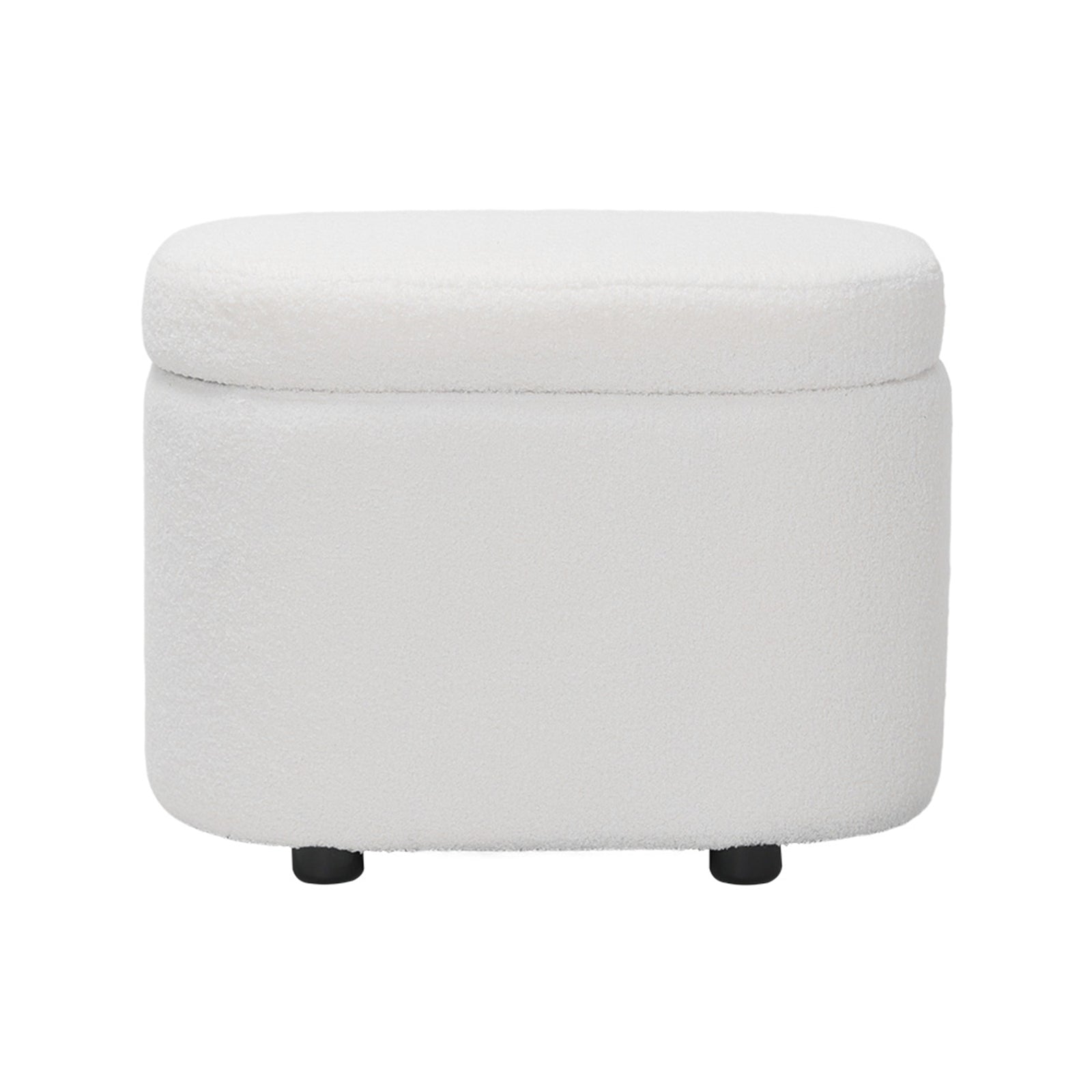 Breeins Modern Teddy Fleece Storage Ottoman With Plastic Legs