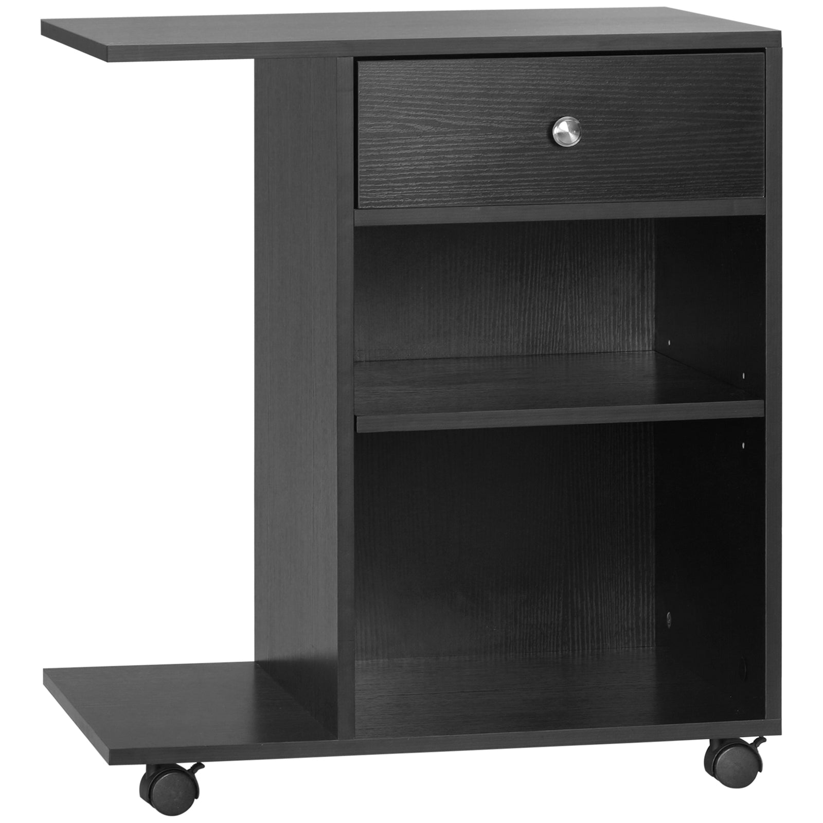 Desk Side Printer Stand With Wheels, Rolling Printer Cart