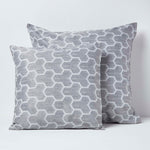 Geometric Jacquard Cushion Cover | 45cm x 45cm | Light Grey
