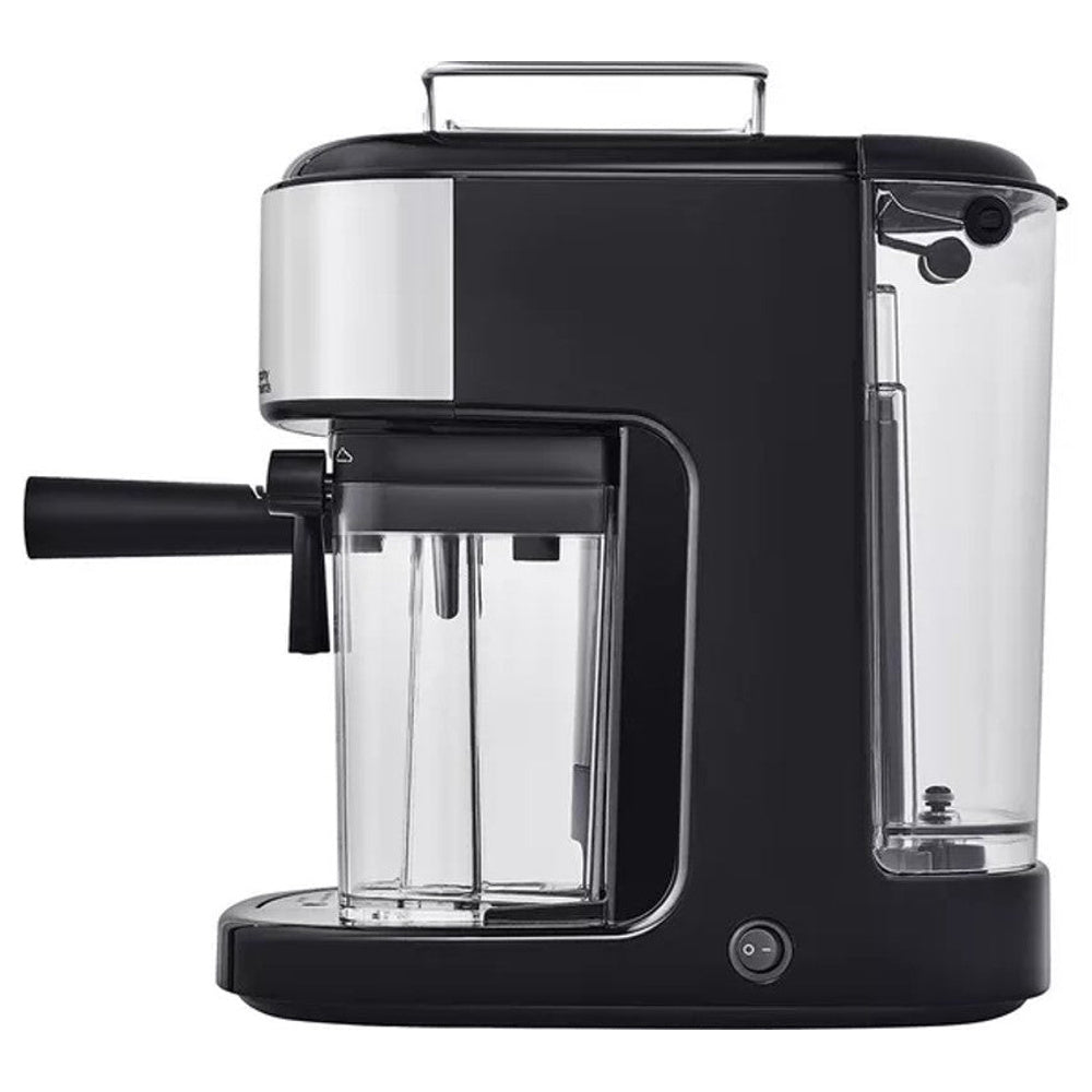 Traditional Pump Espresso Coffee Machine And Milk Frother | Black