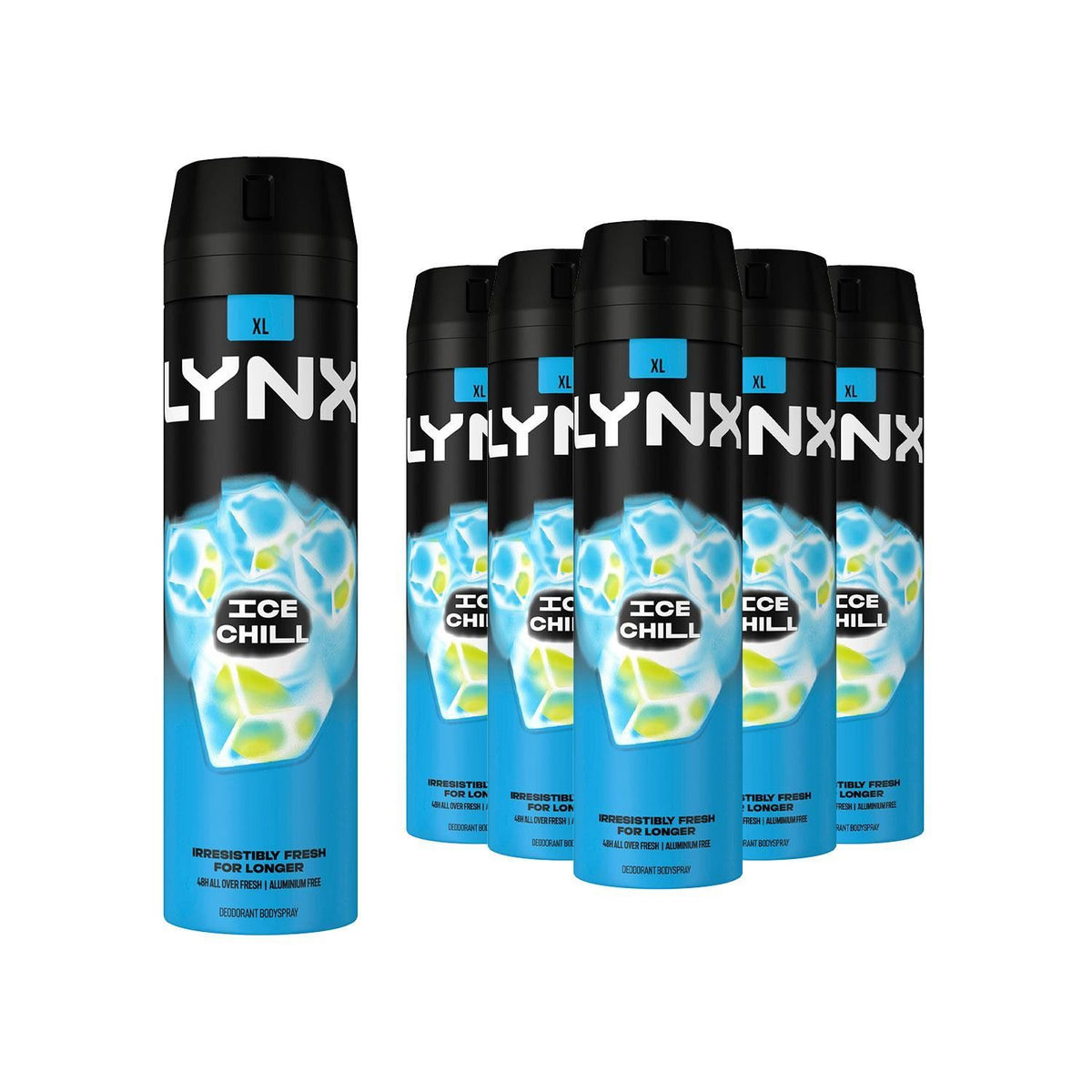 Xl Ice Chill Body Spray Deo 48h Fresh Iced Mint & Lemon Scent 200ml | Set of 18