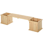 Wooden Garden Planter & Bench Combo Raised Bed